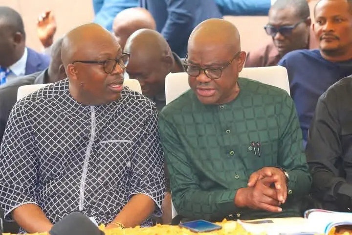 FUBARA, WIKE SIGHTED TOGETHER IN RIVERS AFTER PEACE TALKS 1 Fubara Wike 1