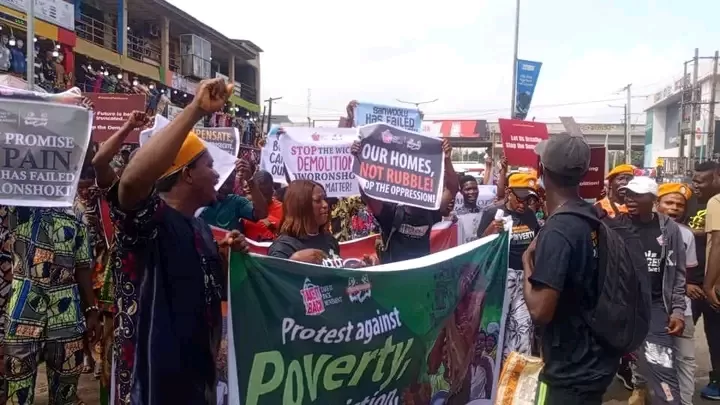 PROTEST ROCKS LAGOS OVER HUNGER, DEMOLITIONS 1 1001029586