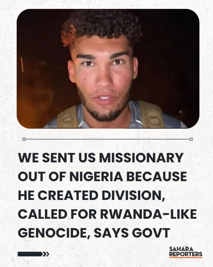 WE SENT US MISSIONARY ALEX BARBER OUT OF NIGERIA BECAUSE HE CREATED DIVISION