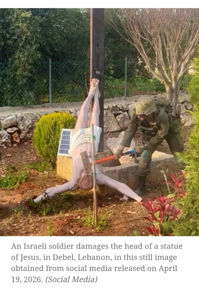 ISRAEL JAILS TWO SOLDIERS WHO DAMAGED AND PHOTOGRAPHED A JESUS STATUE IN LEBANON